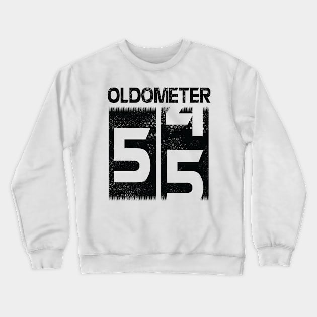 Oldometer Happy Birthday 55 Years Old Was Born In 1965 To Me You Papa Dad Mom Brother Son Husband Crewneck Sweatshirt by Cowan79